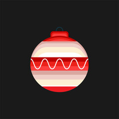 Christmas Ball Icon Vector Flat Background