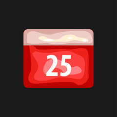 Christmas Calendar Icon Vector Flat Background