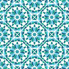 Seamless texture with arabic geometric ornament. Vector asian mosaic pattern with alternating decorative elements. Abstract design for textile and cloth