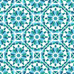 Seamless texture with arabic geometric ornament. Vector asian mosaic pattern with alternating decorative elements. Abstract design for textile and cloth