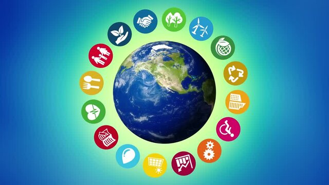 SDGsイメージアニメーション　サステナブル　持続可能な開発目標