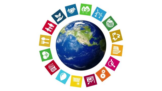 SDGsイメージアニメーション　サステナブル　持続可能な開発目標