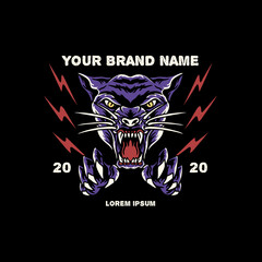 panther head animal illustration © STR Graphs