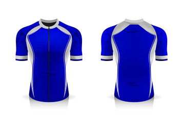 Specification Cycling Jersey template. mock up Sport T Shirt round neck uniform for bicycle apparel . Vector Illustration design , Separate work layers .