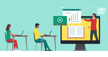 E-learning platform and distance learning: students learning online