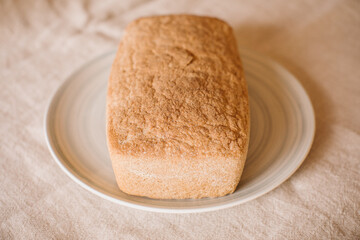 Rustic homemade baked bread. Organic and healthy bread .	