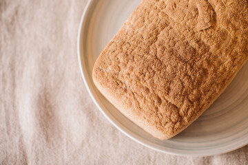 Rustic homemade baked bread. Organic and healthy bread .	