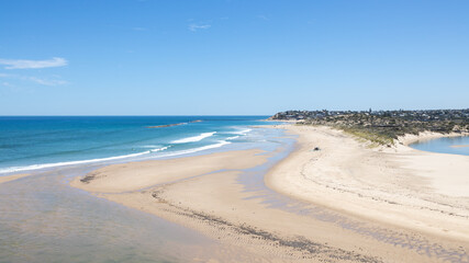 The beautiful beach on a bright sunny day at port noarlunga south australia on November 30th 2020
