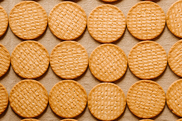 Biscuit pattern and background for design. Top view.	