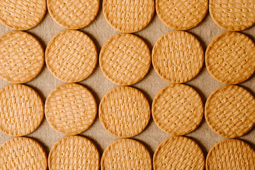 Biscuit pattern and background for design. Top view.	