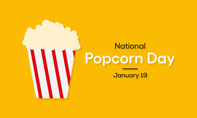 Vector illustration on the theme of National Popcorn day observed each year on January 19th.