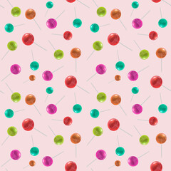 Seamless pattern with multy colored lollipops