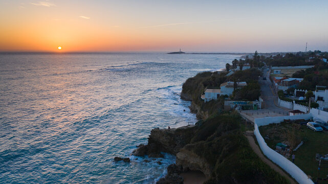 Los Caños de Meca, a beach town in Cadiz, Andalusia near the Trafalgar cape in a nice sunset afternoon