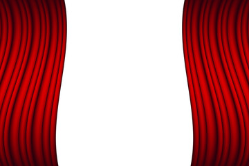 Red Curtain Isolated On White Background. Vector