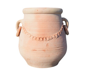 Tunisian clay pot. Isolated with clipping path.