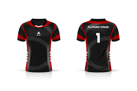 Specification Soccer Sport Mockup , Esports Gaming T Shirt Jersey Template. Mock Up Uniform . Vector Illustration Design