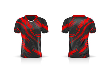 Specification Soccer Sport , Esport Gaming T Shirt Jersey template. mock up uniform . Vector Illustration design © bellie