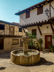 Medieval square in a little village of Spain