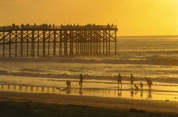Sunset on California beach