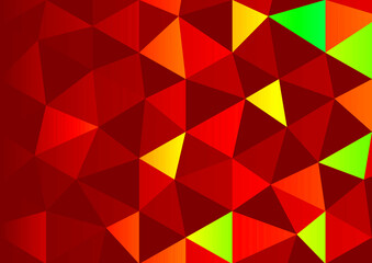 Modern background from different triangles in red gold gradient. Abstract geometric polygonal illustration.
