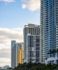 Fototapeta na wymiar Row of condominium buildings on the beach Miami FL