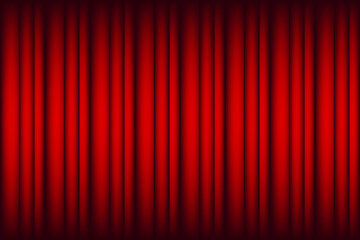 Red Curtain Background. Vector Illustratoin