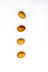 Four Egg on white background 