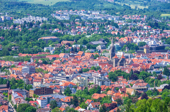 Reutlingen, Baden-W&uuml;rttemberg, Germany - View from the Achalm castle ruin over Reutlingen, Baden-W&uuml;rttemberg, Germany.