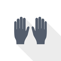 Fototapeta na wymiar Gloves vector icon, hands protection flat design illustration