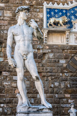 David von Michelangelo am Piazza della Signoria in Florenz, Italien