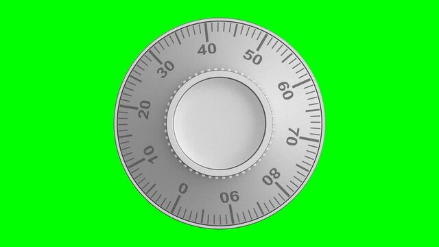 combination lock on green background. Isolated 3D render