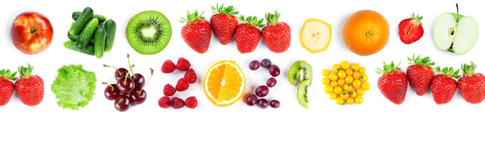 Fruits and vegetables. New year 2021 made of fruits and vegetables on the white background