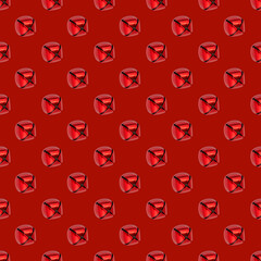 Isolated red jingle bell on a red background. Seamless pattern. Christmas. New Year