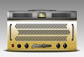 Realistic guitar combo amp. Vector.