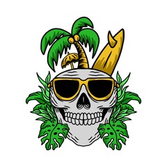 Fototapeta premium skull summer beach
