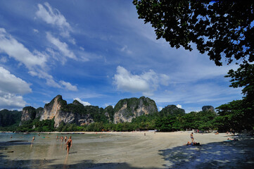 Railay Beach also known as Rai Leh, is a large peninsula between the city of Krabi and Ao Nang in Thailand