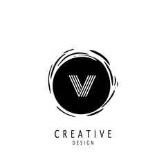 Monogram Circle Sun Letter V logo. Vector design concept sun shape with letter logo design