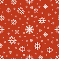 The seamless pattern with the white snowflakes on the red background. The save with the Clipping Mask.
