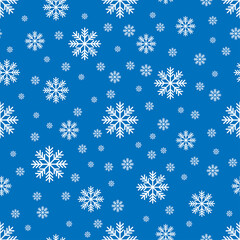 The seamless pattern with the white snowflakes on the blue background. The save with the Clipping Mask.