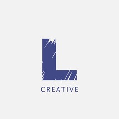 Letter L Abstract Brush Stroke Logo design. Classy monogram Paint Logo Letter Icon with Elegant brush shape Design.