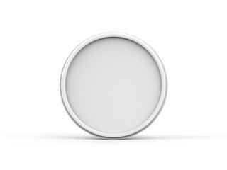 White ice cream round tub mockup on isolated white background, realistic rendering of plastic box, 3d illustration