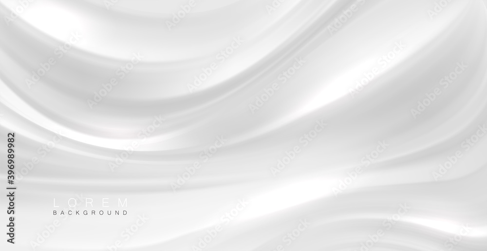 Poster Smooth elegant white silk or satin texture can use as abstract background. Luxurious background design