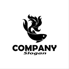  Fish icon isolated on white background.