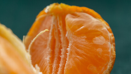 juicy bright tangerine up close, healthy food
