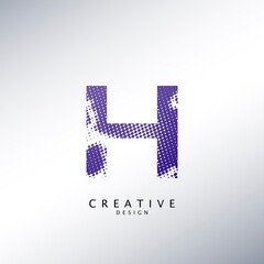 Fototapeta premium Abstract Halftone Initial Letter H Logo icon, design concept abstract techno halftone shape with letter H logo icon