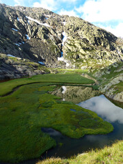 Naklejka na ściany i meble Stubai high-altitude hiking trail, lap 7 in Tyrol, Austria