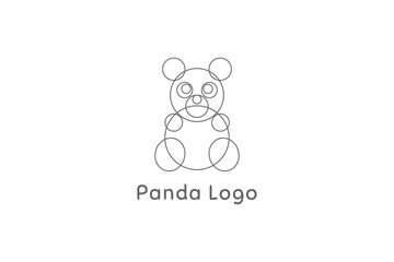 minimalist fun and cute panda logo
