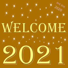 Welcome 2021 Bye Bye 2020 - illustration