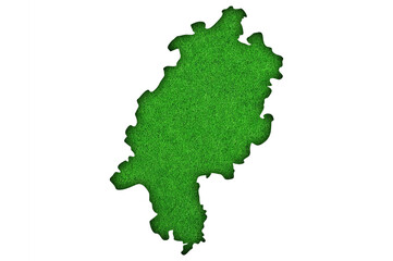 Karte von Hessen auf grünem Filz