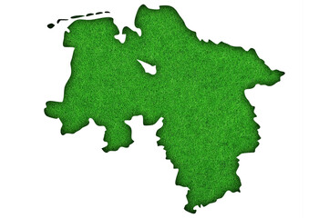 Karte von Niedersachsen auf grünem Filz